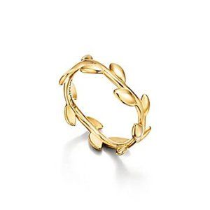 Tiffany & Co Olive Leaf Band Ring Yellow Gold